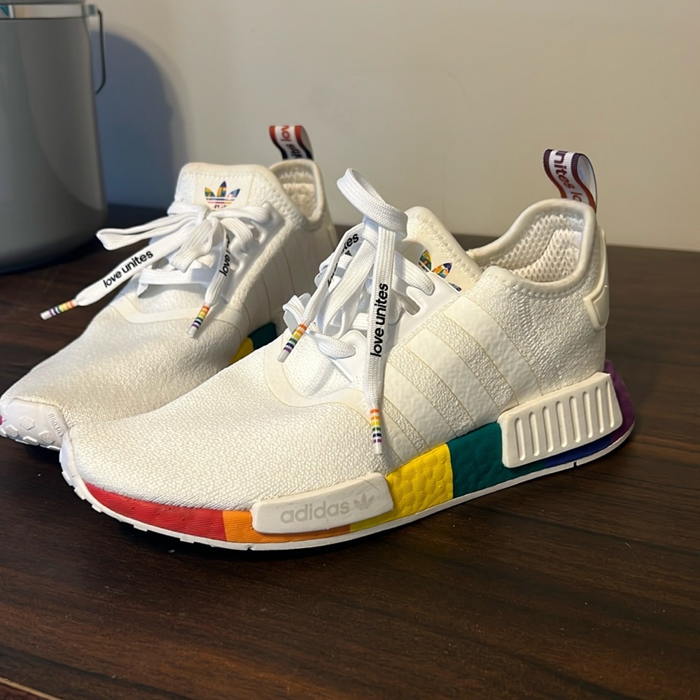 2020 limited edition adidas NMD R1 “Pride” FY9024.